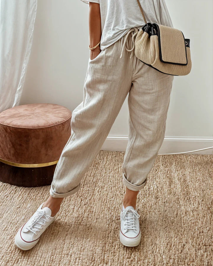 Lina | Linen Wide-Leg Trousers