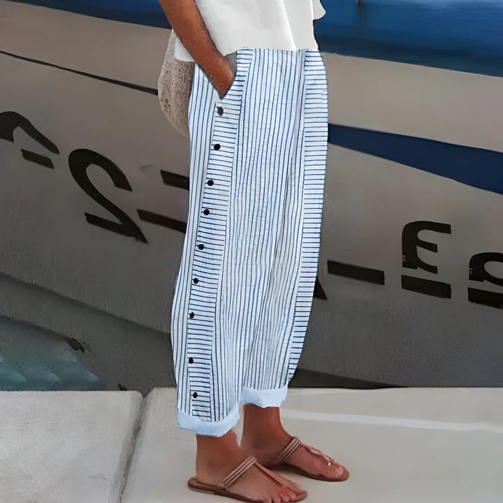 Sandrine | White Linen Pants Women