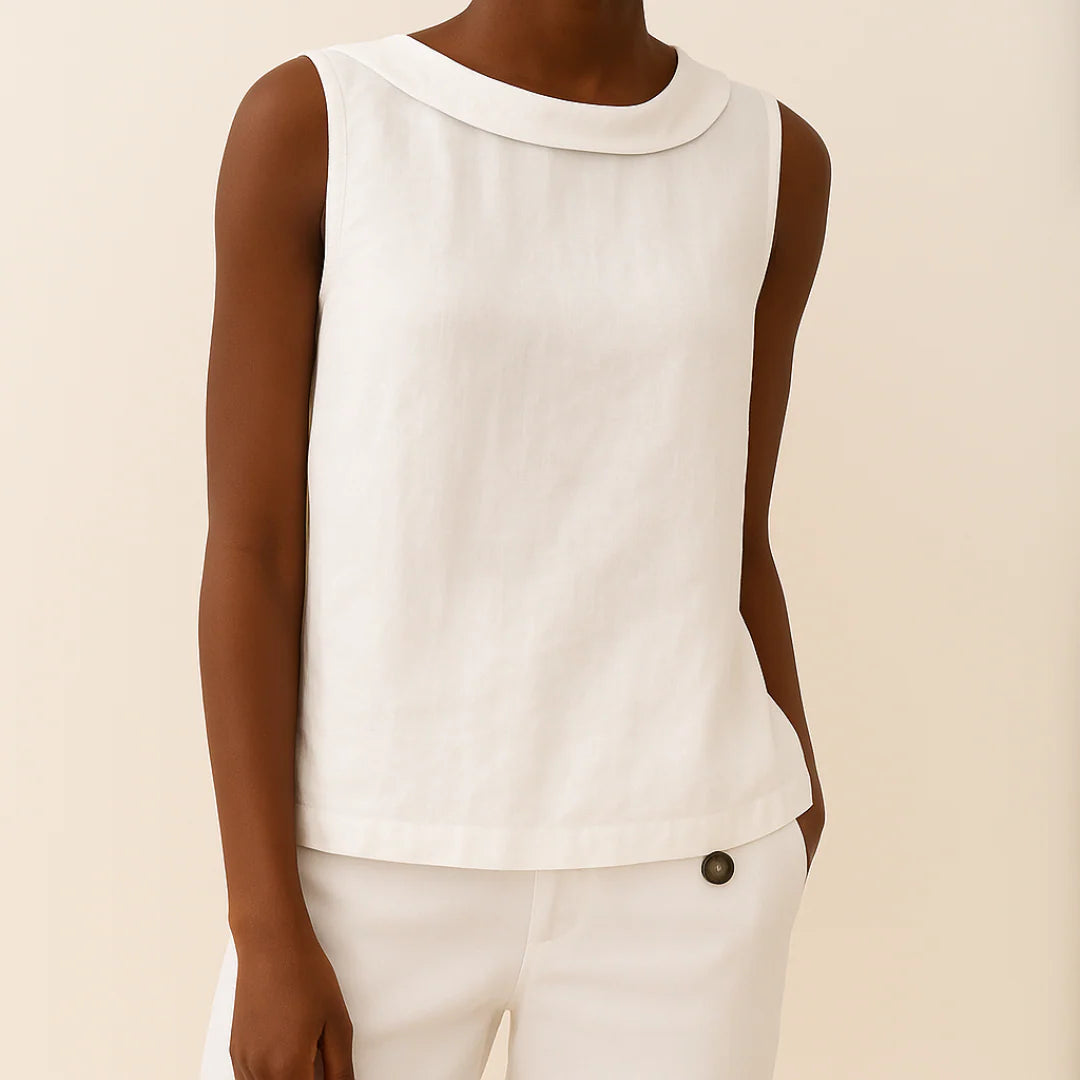 Avice | Sleeveless Roll Collar Top