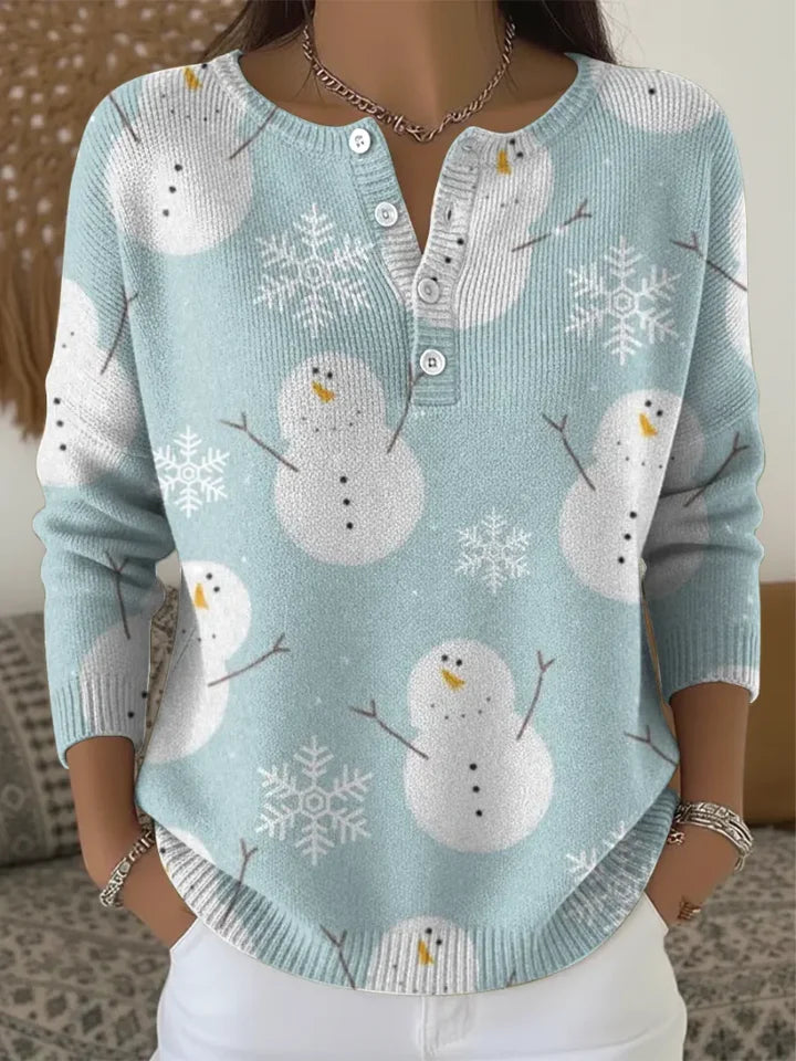 Lenzy | Christmas sweater with cheerful snowmen