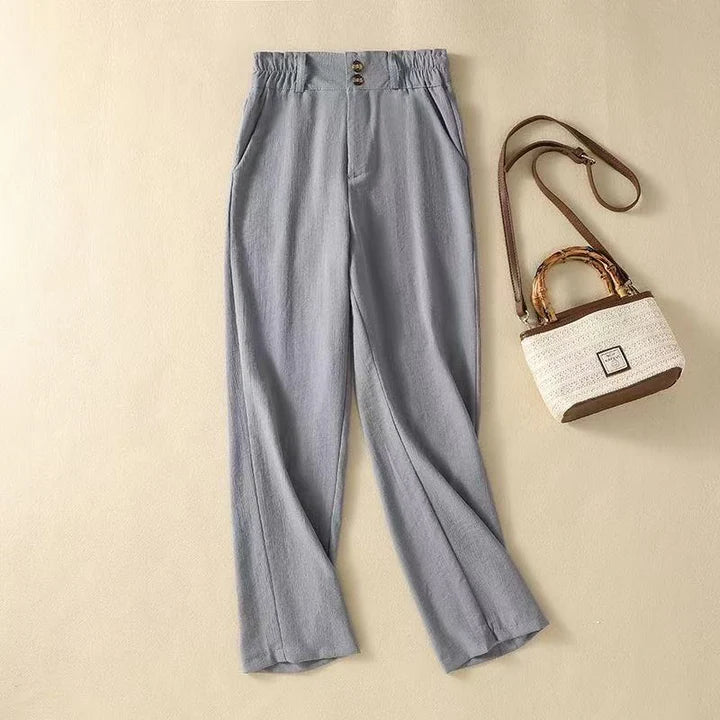 Sage | Wide Leg Linen Trousers