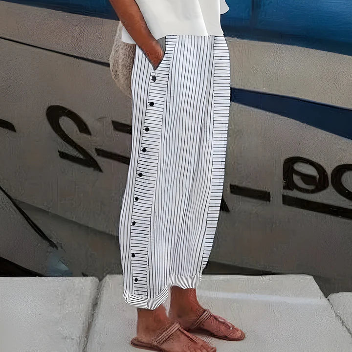 Sandrine | White Linen Pants Women